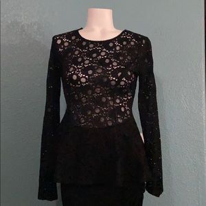 Black lace blouse